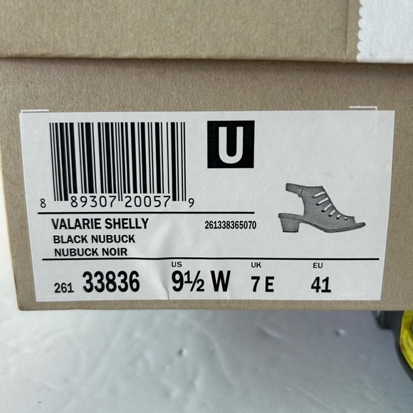 Clark’s NOBValerie Shelly Black Nubuck Leather Sandals - Picture 8 of 9